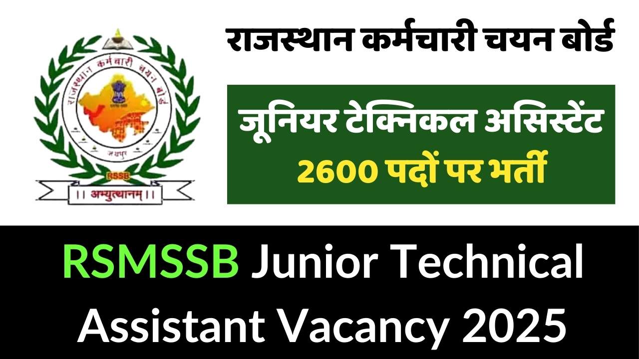 RSMSSB Technical Assistant Vacancy 2025